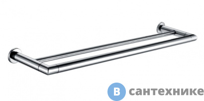 картинка Полотенцедержатель AZARIO FORNY трубчатый двойной 60 см, хром (AZ-88302)