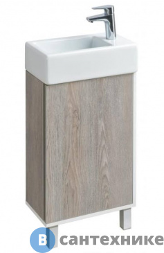 картинка Тумба под раковину Акватон Эмма Белый/Дуб Навара (1A221601EAD80)