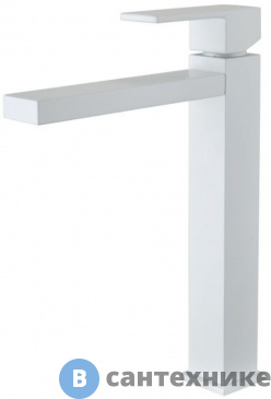 картинка Смеситель Aquanet AF420-11W Blanco для умыв. высокий, без донного кл., белый (261817)