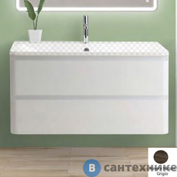 картинка Тумба под раковину BelBagno ALBANO подвесная с двумя выкатными ящиками, Robere Nature Grigio, 1200x450x500 (ALBANO-1200-2C-SO-RNG)