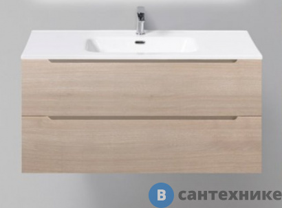 картинка Тумба под раковину BelBagno 101 см ETNA-1000-2C-SO-RG-P подвесная с двумя выкатными ящиками Rovere Grigio