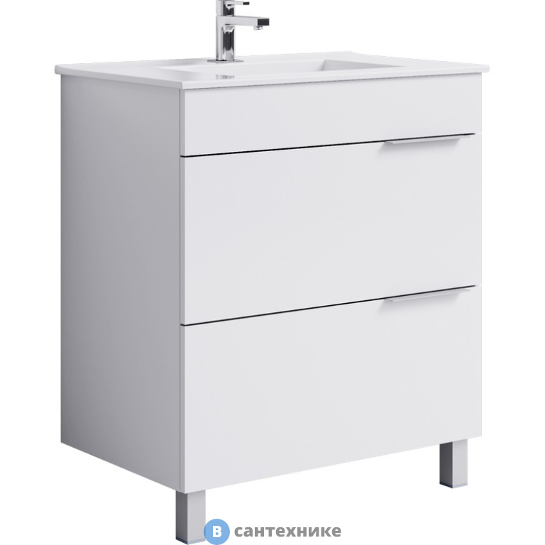 Тумба под раковину Aqwella BRIG 75 Br.01.07/2/W (напольная, белый)