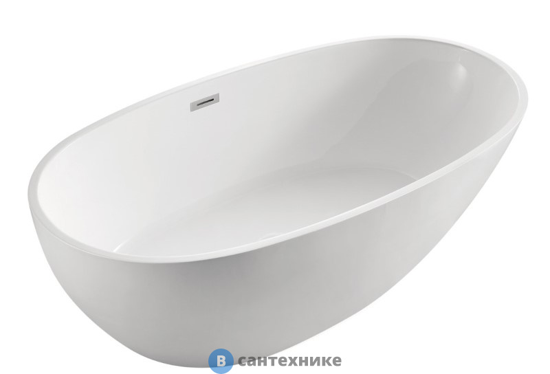 Ванна акриловая AZARIO LEEDS LEE17085 свободностоящая, с сифоном и металлической рамой, 1685х840х580 мм