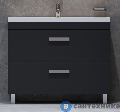 картинка Тумба с раковиной Velvex Orlando 100 напольная (серый) (tnORL.100-232)