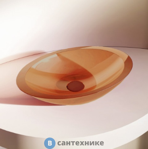 Раковина ABBER Kristall AT2810Topas накладная прозрачная, оранжевая