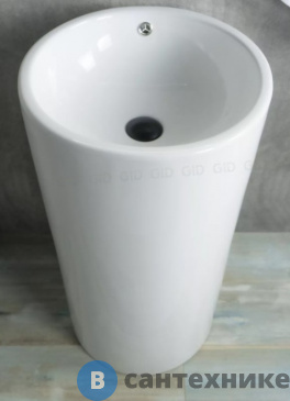 картинка Раковина напольная GID-ceramic Nb163 белый (440х460х820)