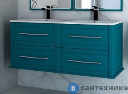 картинка Тумба под раковину Cezares TIFFANY 54956 с 4-мя выдвижными ящиками, Blu Petrolio, 120x46x55