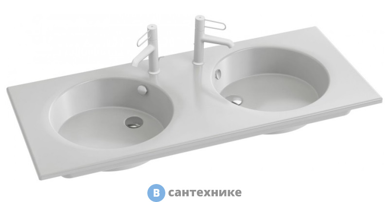 Раковина Jacob Delafon ODEON RIVE GAUCHE EXAT112-Z-00 с гладкой нижней поверхностью 2 отвер. для смеc /120/