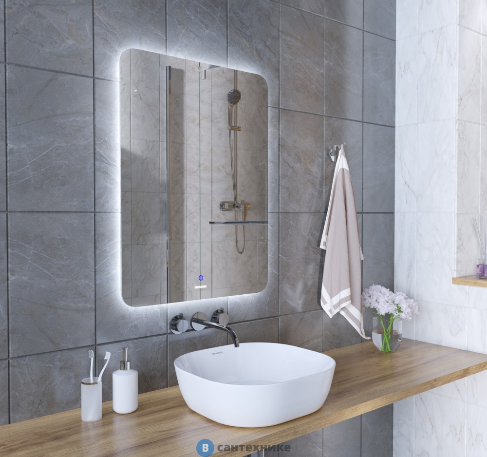 Зеркало Grossman ELEGANS-промо (800*1000*45) LED с сенсорным выключателем (17801001)