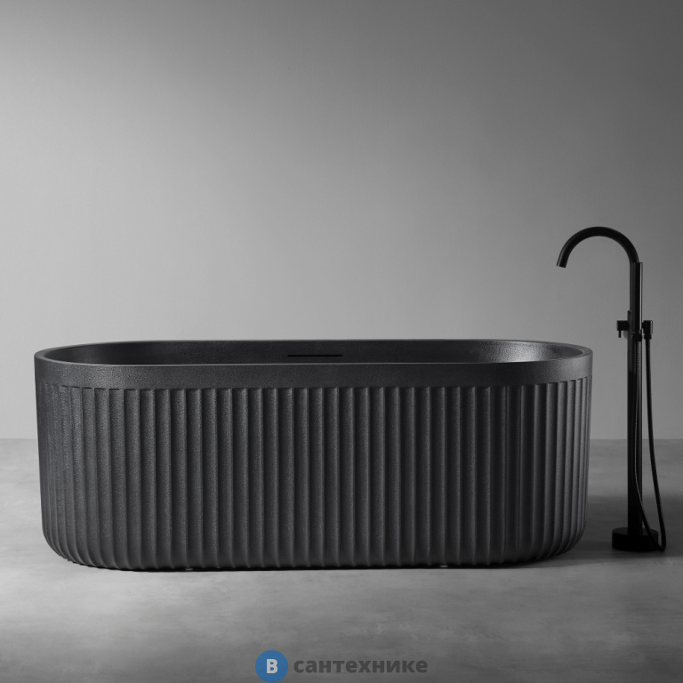 Ванна ABBER Stuttgart AM9925B из искусственного камня черная матовая