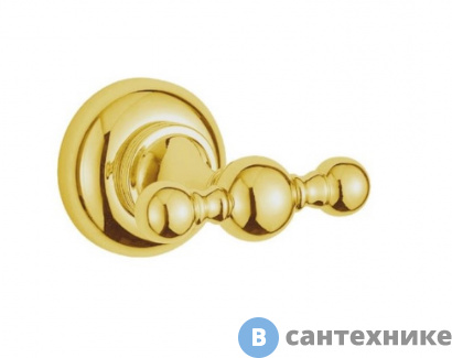 картинка Крючок Cezares APHRODITE-DHK2-03/24-Sw двойной, Золото, Swarovski