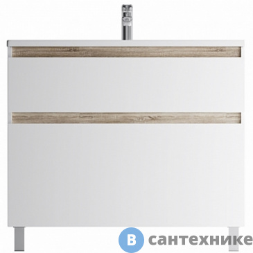 картинка Тумба под раковину AM.PM X-Joy M85AFSX1002WG напольная, 100 см, 2 ящика, белый глянец