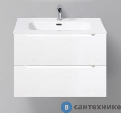 картинка Тумба под раковину BelBagno 71 см ETNA39-700/390-2C-SO-BL-P подвесная с двумя выкатными ящиками, Bianco Lucido