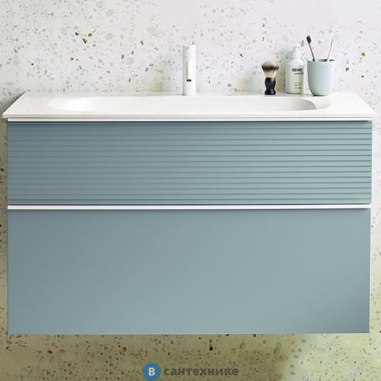 Тумба Burgbad Fiumo с раковиной с 1 отв под смес. 1220х490х610 мм, верхний ящик в цвете FOT55, нижний ящик и база цвет F3957, ручка G0223 (SFXN122F3957FOT55G0223C0001*1)