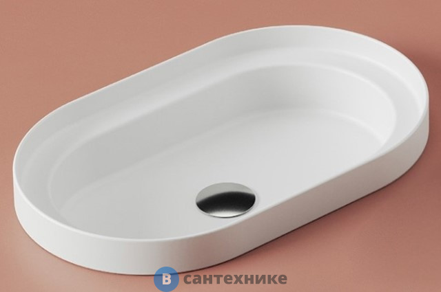 Раковина Artceram FUORI SCALA встраиваемая, 58х36см, без отв. под смеситель, без перелива, белый (TFL033 01 00)