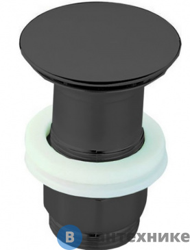 картинка Донный клапан CISAL 1"1/4 для раковин, без перелива, всегда открыт, чёрный матовый (ZA00161040)