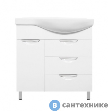 картинка Тумба под раковину Style line Жасмин 82 (3 ящ.) с корзиной, левая (4650134471502)