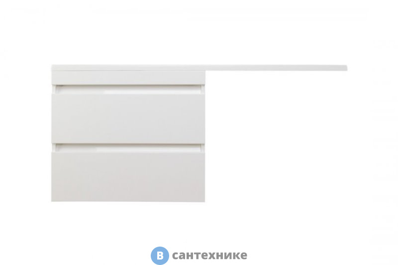 Тумба под раковину Style line Даллас 130, Люкс белая, подвесная PLUS (2000949232553)