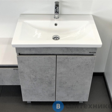 картинка Тумба Comforty Осло-70НД бетон светлый с раковиной COMO 70
