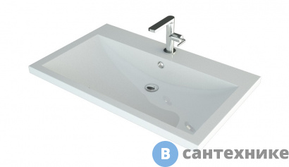 картинка Умывальник Andrea ANDREA 75 мебельный литьевой мрамор