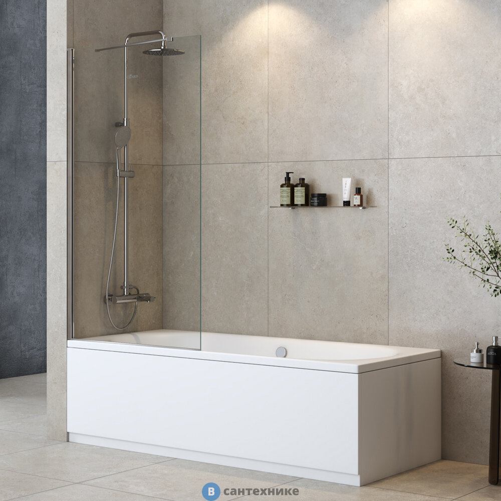 Душевая шторка CEZARES LIBERTA-V-1-TB-80/155-C-Cr на ванну универсальная