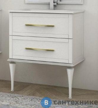 картинка Тумба под раковину Cezares TIFFANY 54948 подвесная с двумя выдвижными ящиками Bianco opaco (74x46x55)