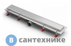 Водоотводящий пластиковый желоб AZARIO D40 (боковой слив) c рамкой из нерж. стали, с решеткой Klasik 650 мм (AZ-CH 650 KN)