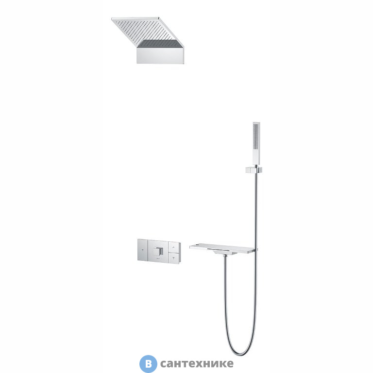 Душевой комплект Vincea Futura VSFW-2F11TCH термостатический встраиваемый, 3 режима, хром