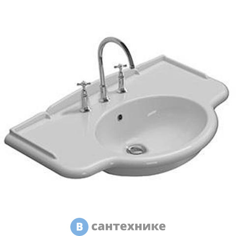 Раковина GLOBO Paestum PA056.BI*1 90*56см с 1 отв. под смеситель, с комплектом креплений, белый