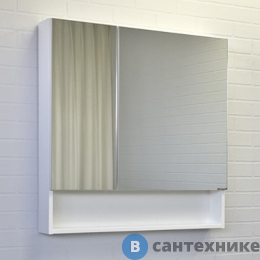 картинка Зеркало-шкаф Comforty Никосия-80 белый глянец