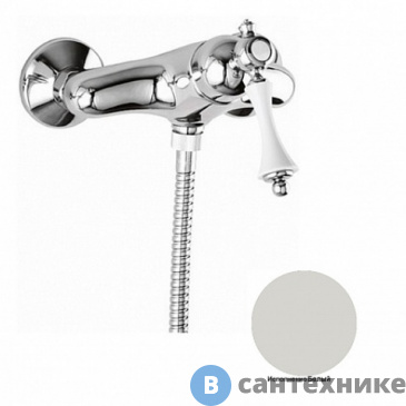 картинка Смеситель Cezares MARGOT-DM-BLC для душа однорычажный, Bianco Lucido Cromo