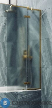 картинка Шторка для ванны поворотная с добором MaybahGlass 1400*690 Стекло 6 мм Сатин (MGV-661-3)