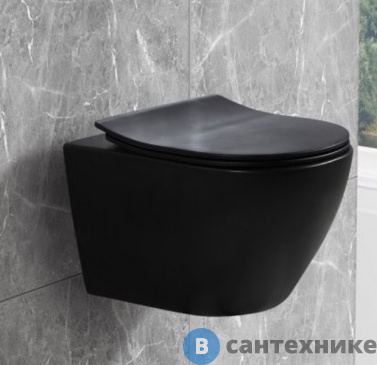 картинка Унитаз подвесной ESBANO AMAPOLA-N черный матовый
