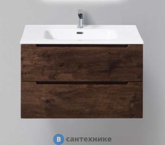Тумба под раковину BelBagno ETNA-H60 подвесная с двумя выкатными ящиками, с доводчиками, Rovere Moro, 800x455x600 (ETNA-H60-800-2C-SO-RW-P)