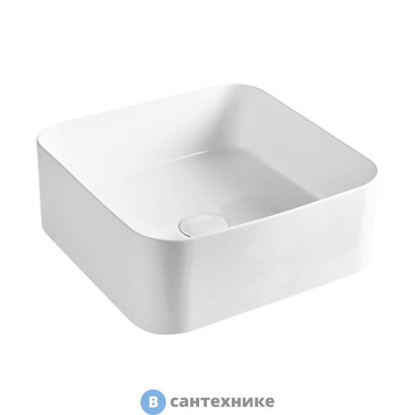 Раковина AXA Mate 7810001 накладная квадратная 400х400х150 мм, White Glossy