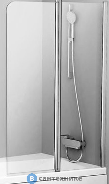 Шторка для ванны Ravak 10° 10CVS2-100 R сатин+транспарент (7QRA0U03Z1)