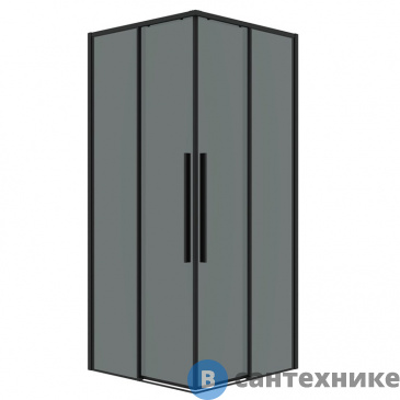 картинка Душевое ограждение Grossman Galaxy 300.K33.01.7070.21.10 (70*70*195) черный матовый, стекло тонированное, без поддона