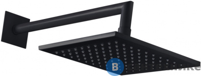 картинка Верхний душ Cezares PORTA-TDDQ-NOP квадратный 200x200мм с держателем 350 мм, чёрный матовый