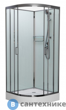 картинка Душевая кабина Frank F409 М Brilliant б/к  (без крыши) низкий поддон матовое стекло
