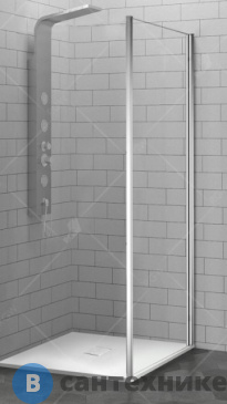 картинка Боковая панель для ограждения 100*200 RGW Z-02 хром/прозрачное/6 мм (SV-02) (06220210-11)