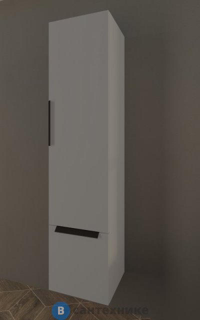 Колонна Cezares URBAN 55184 подвесная с распашной дверцей и выдвижным ящиком, зеркалом, Grigio opaco, 32x35x150