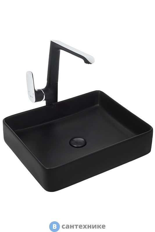 Раковина WELTWASSER ELBACH 2178 MB накладная (матовая чёрная) /510х405х110/