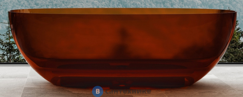 Ванна ABBER Kristall AT9703Opal 170х75, прозрачная, коричневая