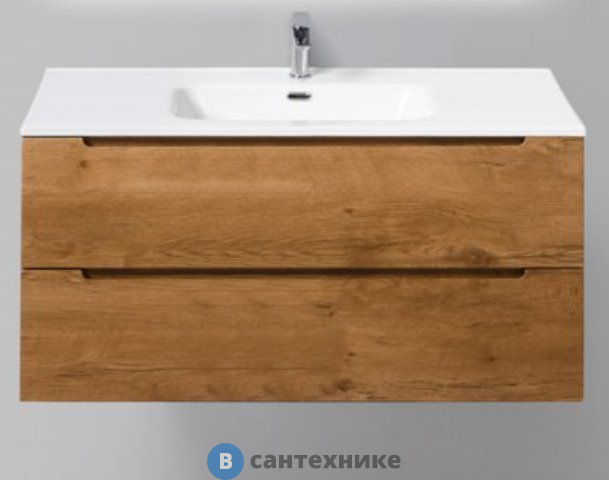 Тумба под раковину BelBagno 100 см ETNA-1000-2C-SO-RN-P подвесная с двумя выкатными ящиками, Rovere Nature