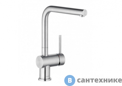 картинка Смеситель Kludi L STEEL 45803F877 для кухни, нержавеющая неполированная сталь