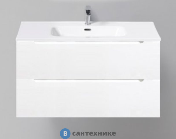 Тумба под раковину BelBagno 91 см ETNA-900-2C-SO-BL-P подвесная с двумя выкатными ящиками Bianco Lucido