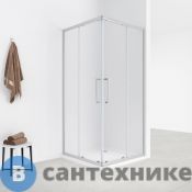 Душевое ограждение Loranto CS-AB01S-90 90x90x190, профиль сатин, 6 мм прозрачное стекло, профиль сатин