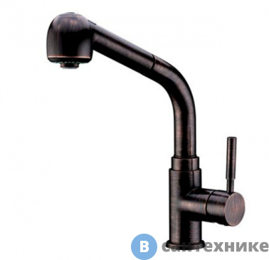 картинка Смеситель WasserKRAFT A8247 для кухни с выдвижной лейкой латунь, покрытие «темная бронза»