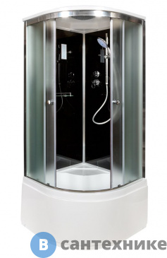 картинка Душевая кабина Deto B90S+ эл. black (90х90х220 см)