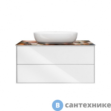 картинка Тумба под раковину KERAMA MARAZZI PLAZA Modern подвесная 100 белый 2 ящика (PLB.M.100.2\WHT)